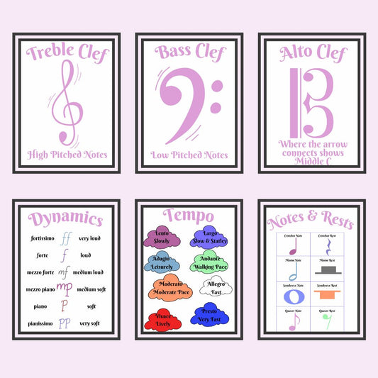Music Classroom Decor, Piano Studio Posters, Digital Downloads